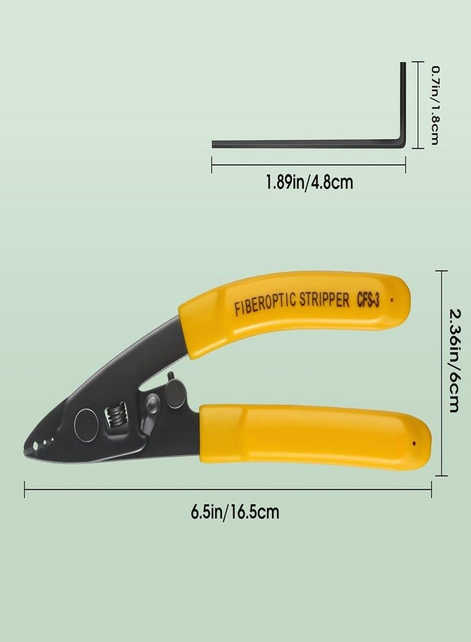 Meshiv CFS-3 Fiber Optic Stripper, Adjustable 3 Hole Fiber Optical Stripping Tool with 6 inch handle - Hex Key Adjustable For Jacket, Buffer, and 125μm-250μm (Wire Stripper - Yellow & Black) - Image 2